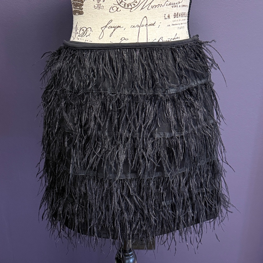 Lucy Paris Feather Trim Mini Skirt